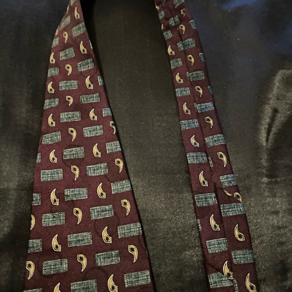Elegant Paisley and Checkered Men's Tie - Maroon and Teal